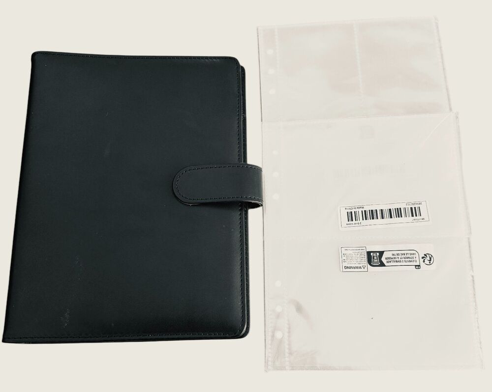 Organizer Faux Leather 6 Ring Binder 9"x7"x1 1/4" With Sleeves NEW